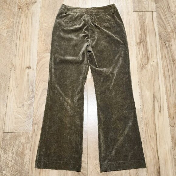 Coldwater Creek Corduroy Pants P6 Womens Fine Wale Pincord Green Velvet Trousers - Picture 9 of 15